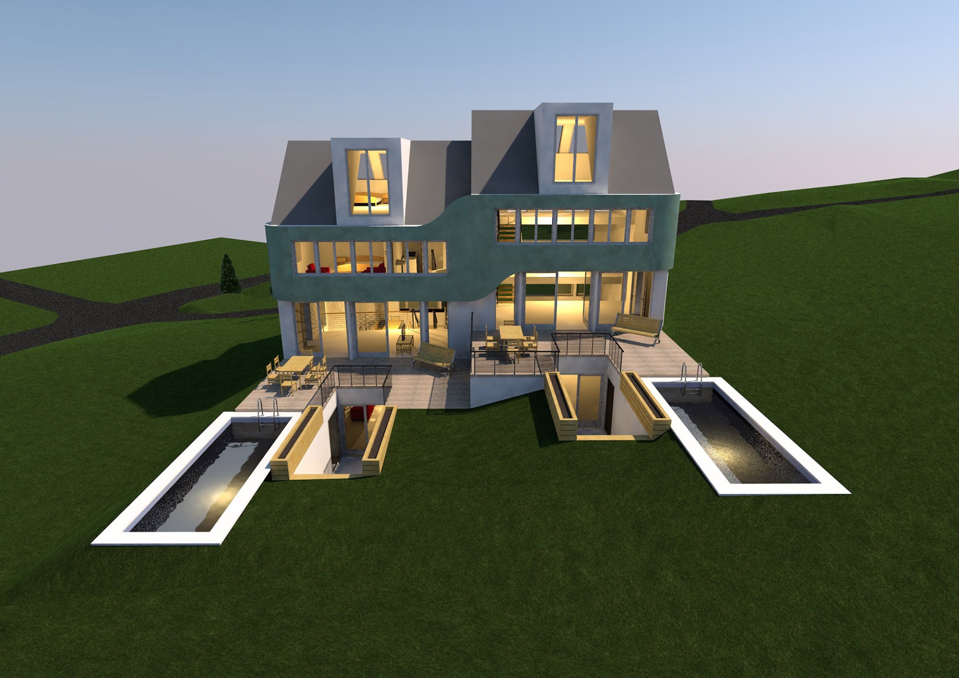 Split level haus rene kops architekten